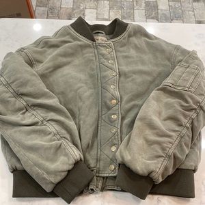 Army Green Free People Bomber